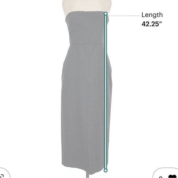 Zara Charcoal strapless midi dress medium - Picture 12 of 15